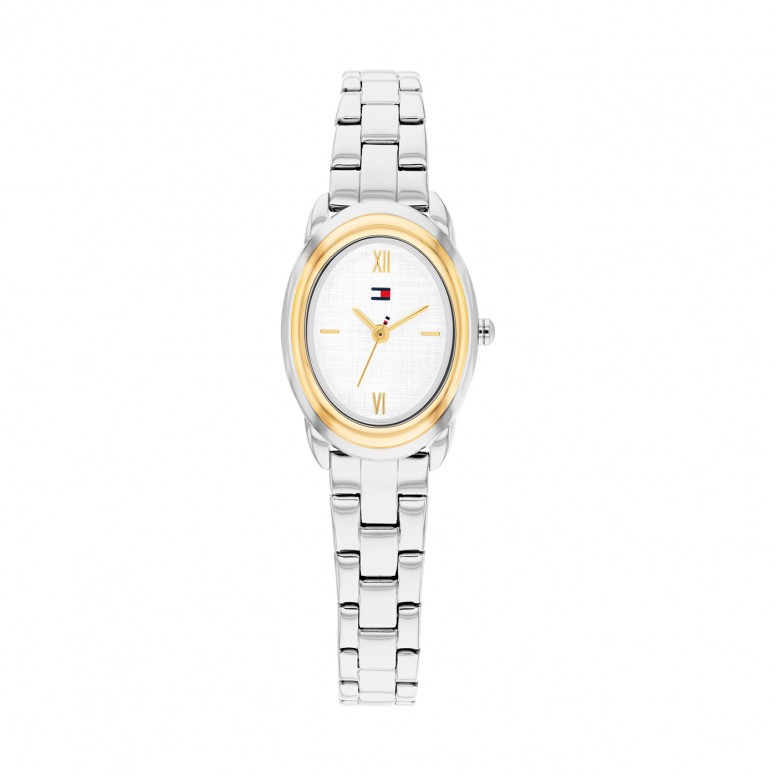 Oval Silver Steel Watch