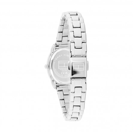 Reloj Ovalado de Acero Plateado