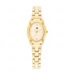Reloj ovalado de acero dorado