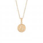 Pendente Ouro 14K Timeless Medalha Religiosa