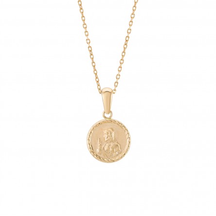 Religious Medal 14K Gold Pendant