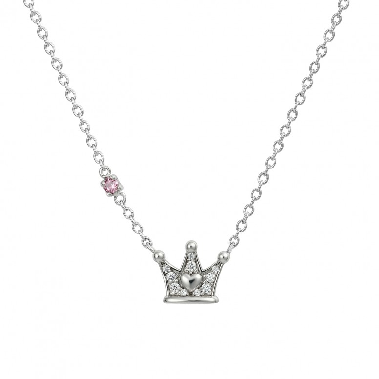 Girls Crown Silver Necklace