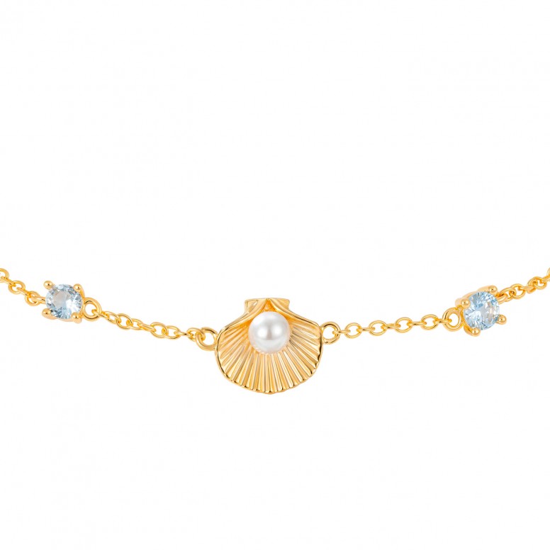 Pulsera Fun Shell & Stones Dorado