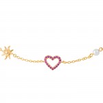 Pulsera Fun Heart & Sun Dorado