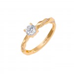 Anel Classy & Chic Solitaire Braid