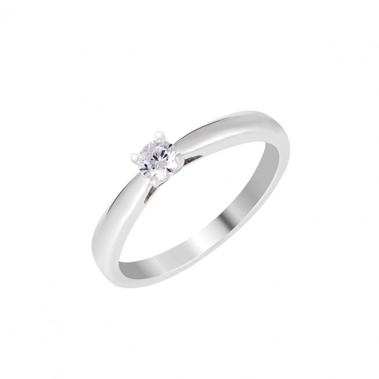 Solitaire Silver Ring