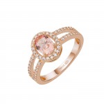 Anillo Oval Solitaire Pink