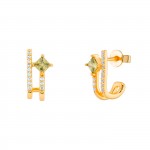 Fun Green Stone Hoops