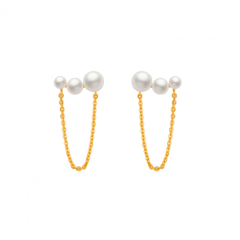 Fun Pearls & Chain Earrings