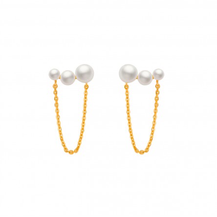 Fun Pearls & Chain Earrings