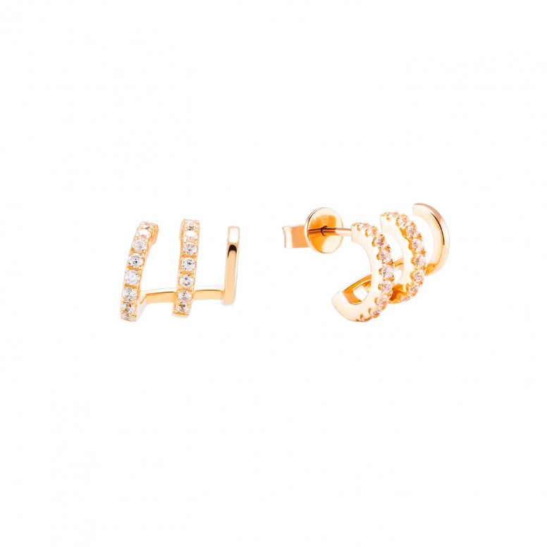 Pendientes Classy Shinny Golden 3 Lines