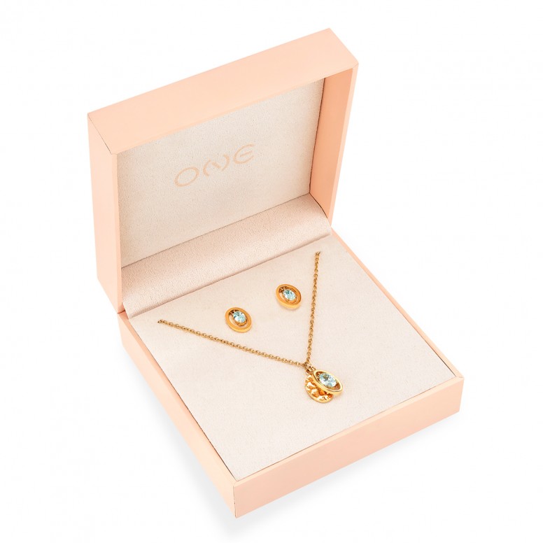 Conjunto Colar e Brincos Birthstone March - Serenity