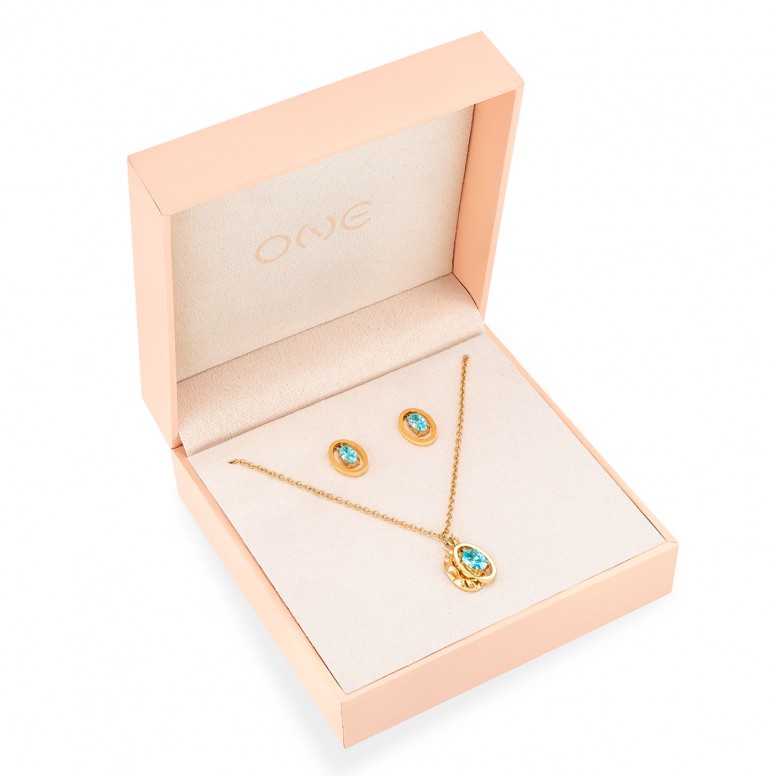 Conjunto Colar e Brincos Birthstone December - Happiness