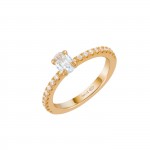 Anel Oval Solitaire Golden