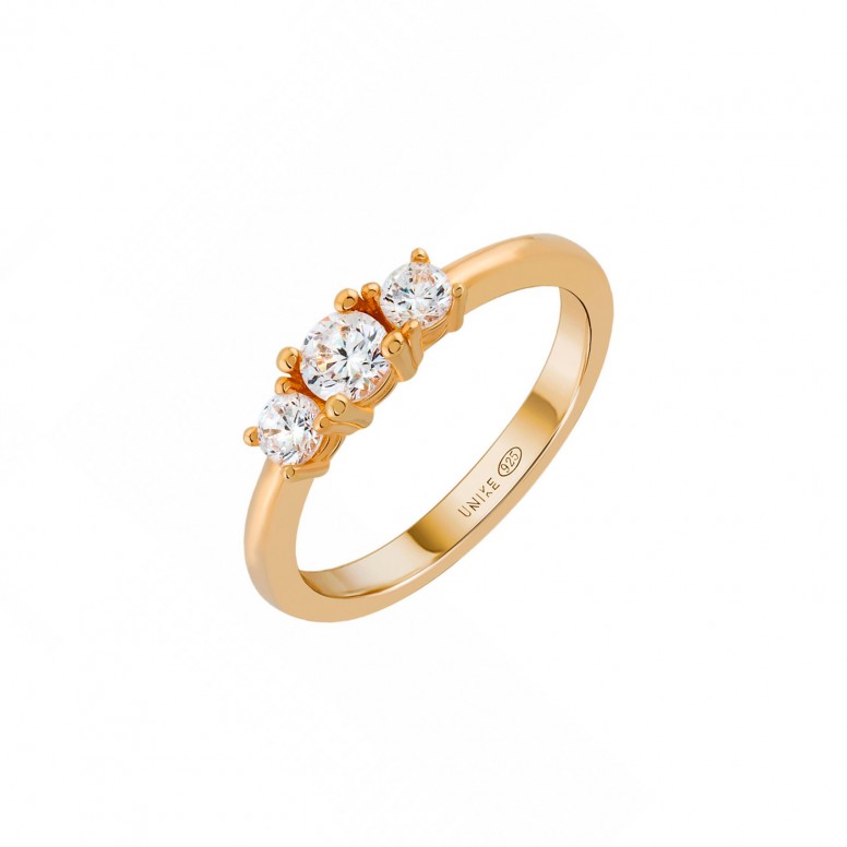 Anel 3 Stones Golden