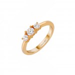 Anel 3 Stones Golden
