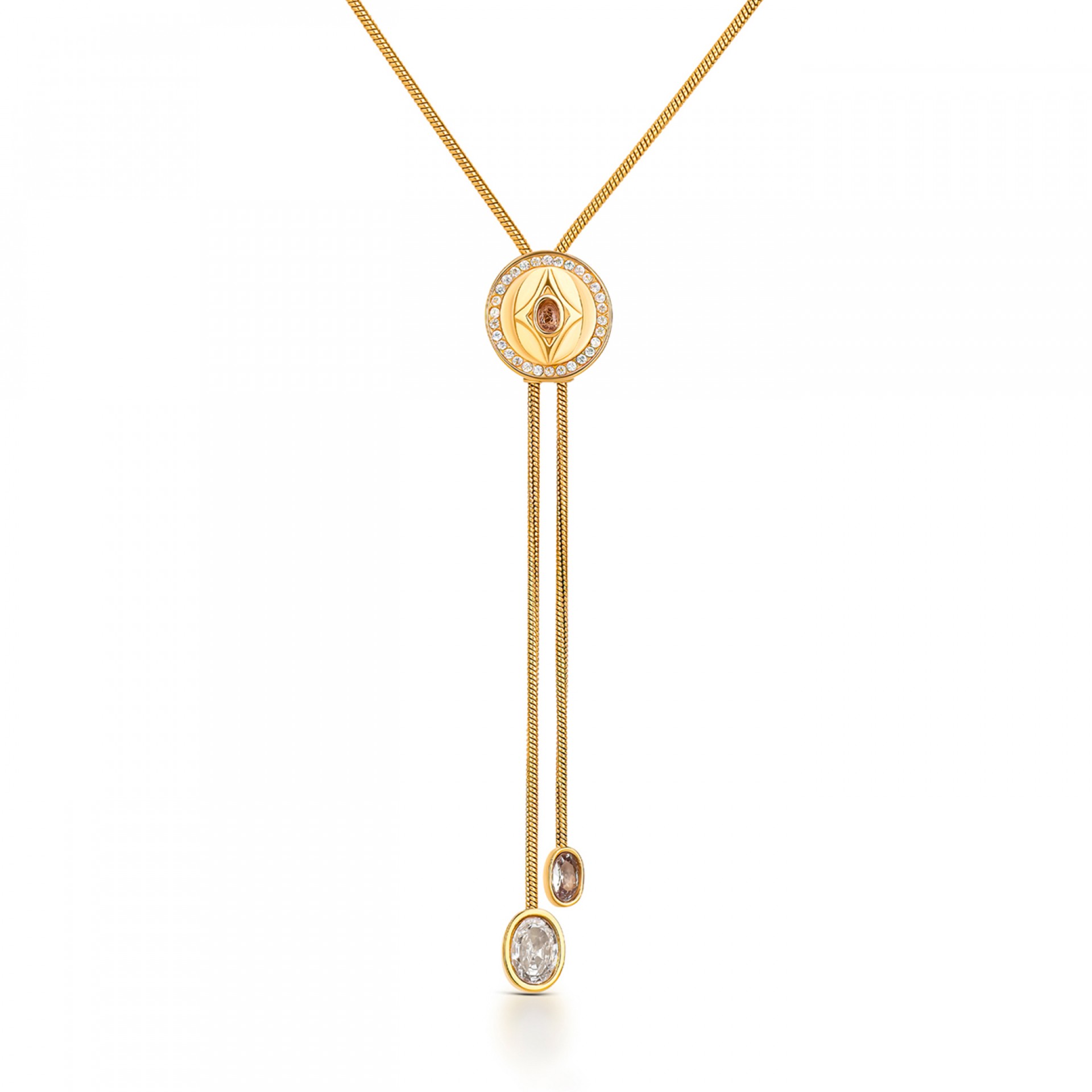 Elena Brilliance Long Golden Necklace
