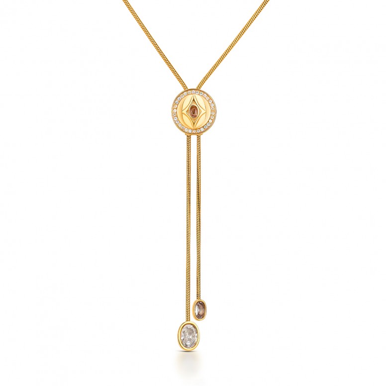 Elena Brilliance Long Golden Necklace