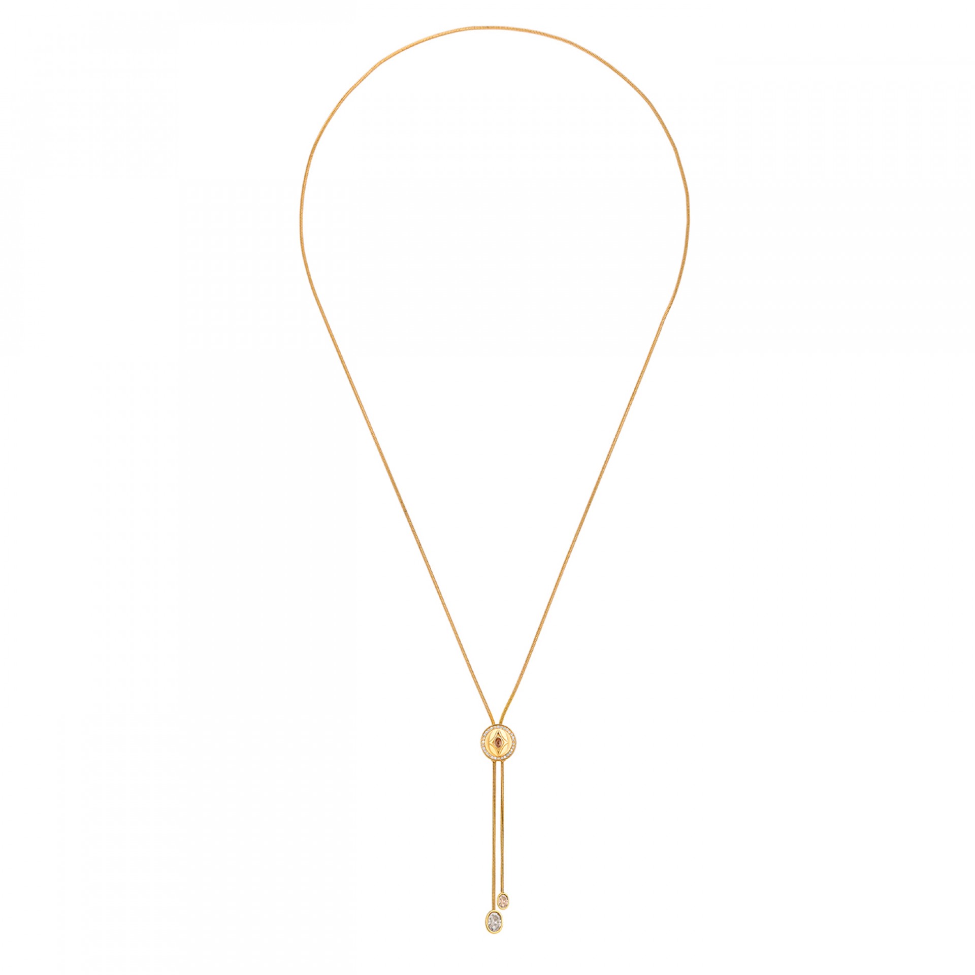 Elena Brilliance Long Golden Necklace