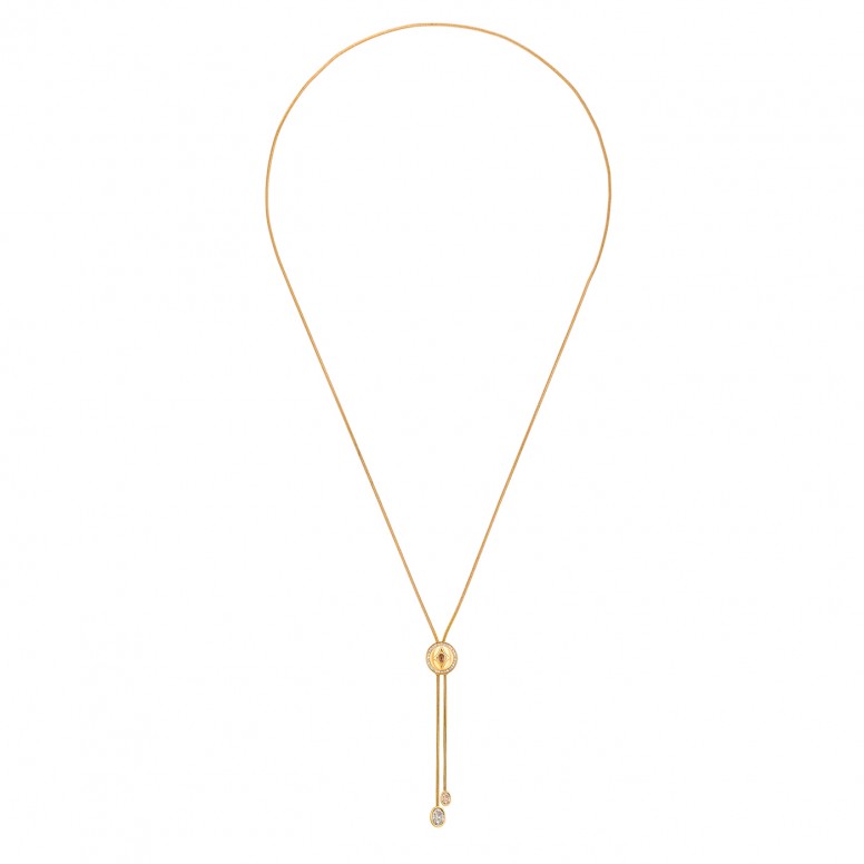 Elena Brilliance Long Golden Necklace
