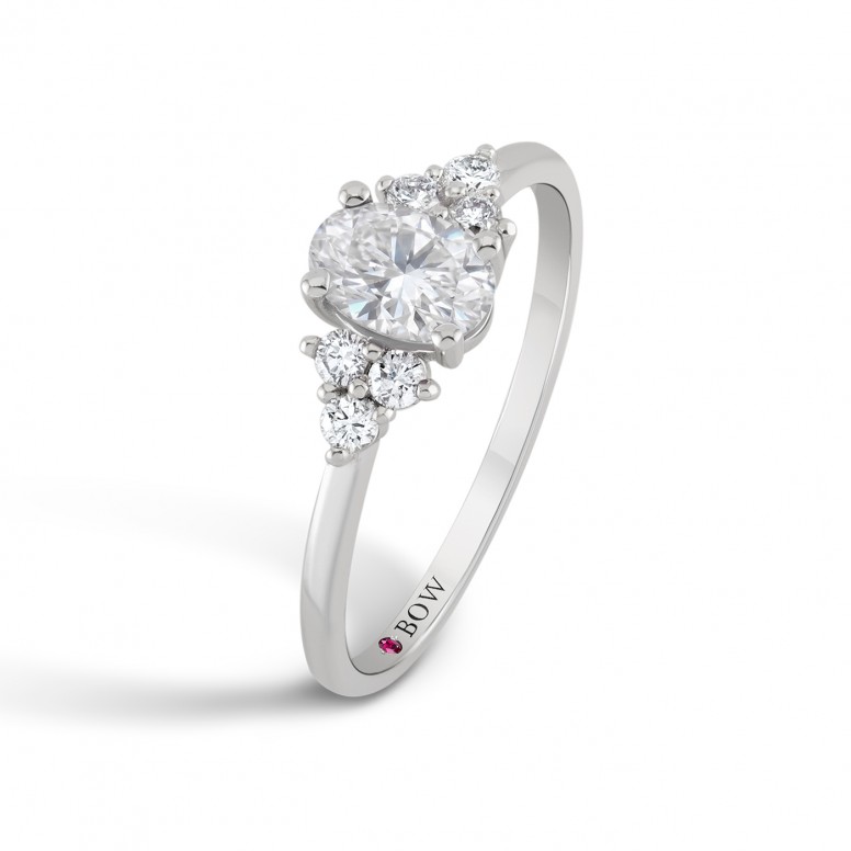 Ring Mary 18K Gold Topaz and Diamonds