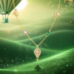 Fun Hot Air Balloon Golden Necklace