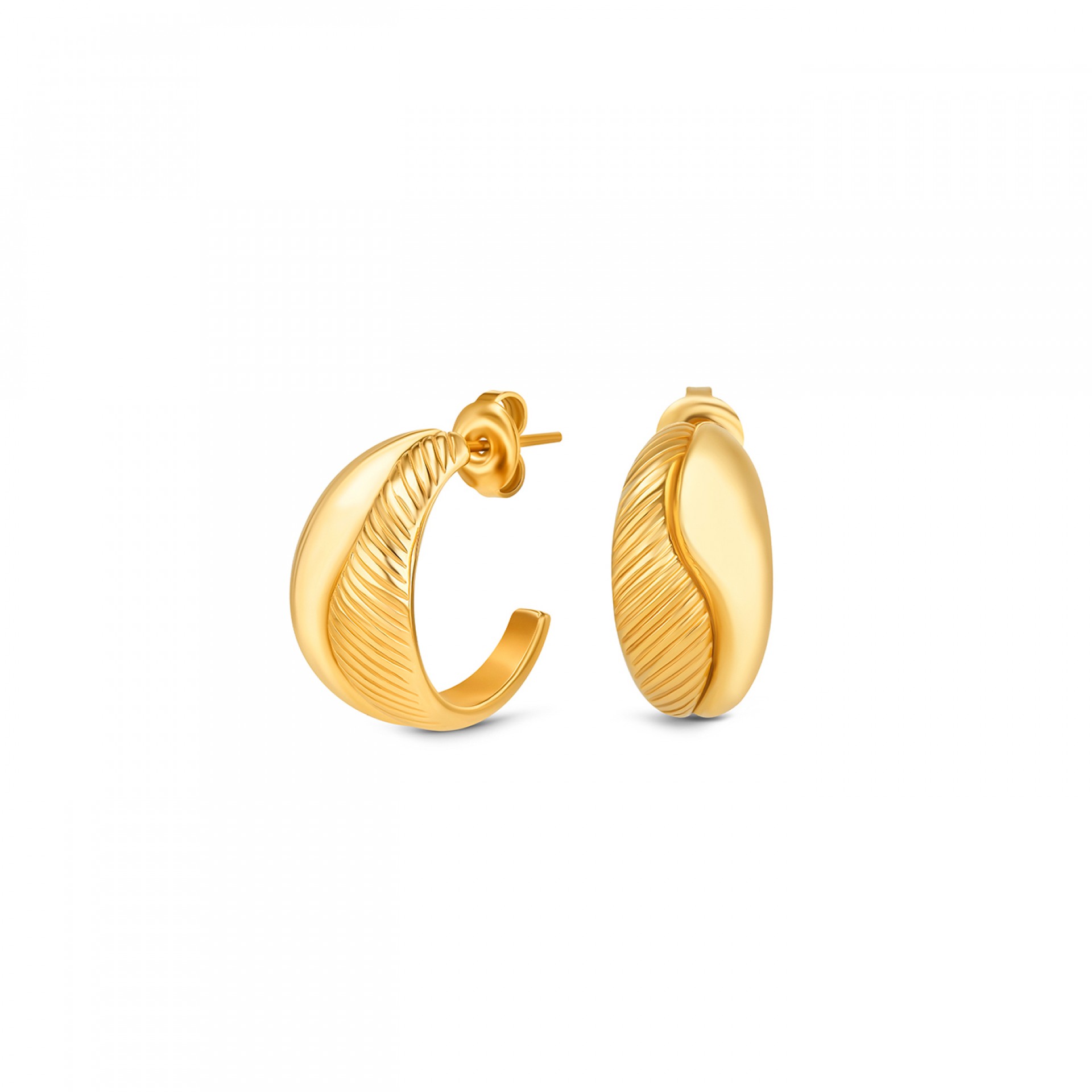 Pendientes Plissé Hoop Golden
