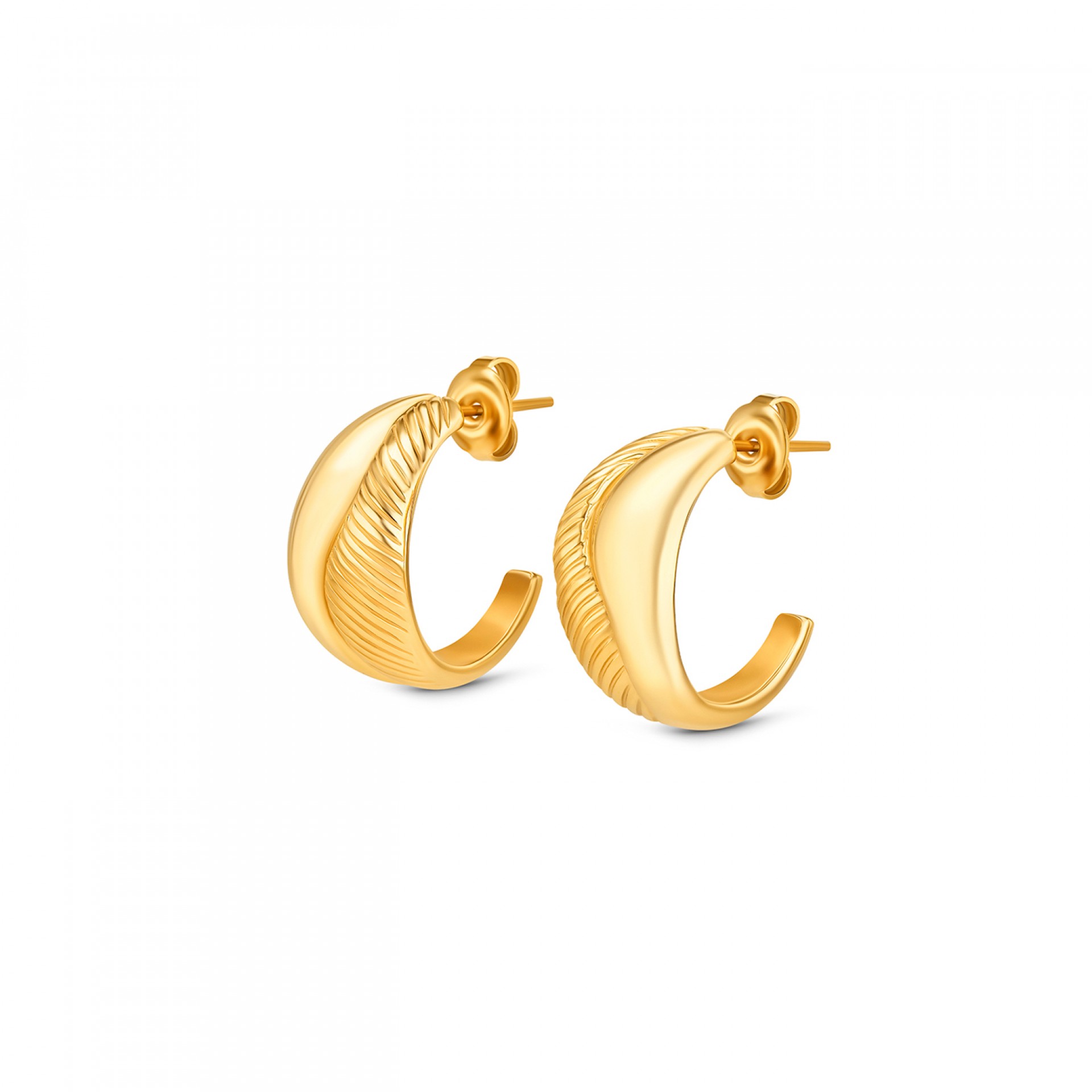 Pendientes Plissé Hoop Golden