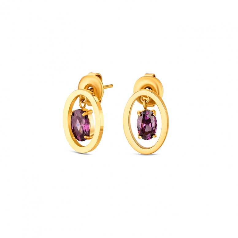 Conjunto Colar e Brincos Birthstone February - Wisdom