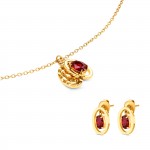 Conjunto Colar e Brincos Birthstone July - Passion
