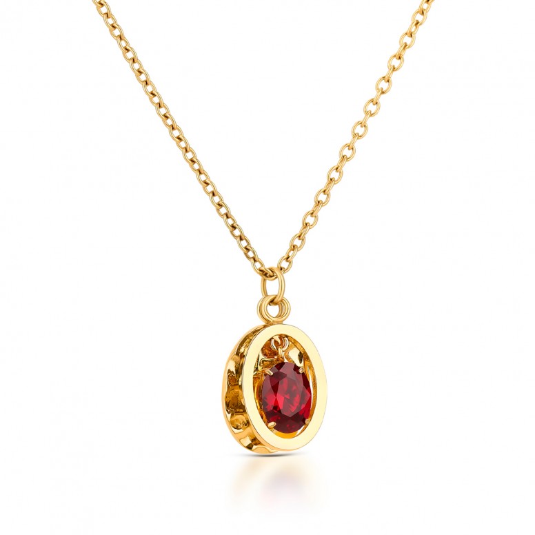 Conjunto Colar e Brincos Birthstone July - Passion