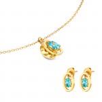 Conjunto Colar e Brincos Birthstone December - Happiness