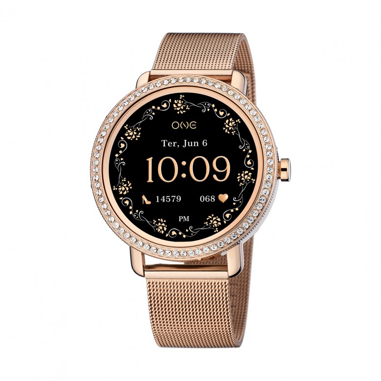 Box Rel�gio Smartwatch Mini Spark Ouro Rosa