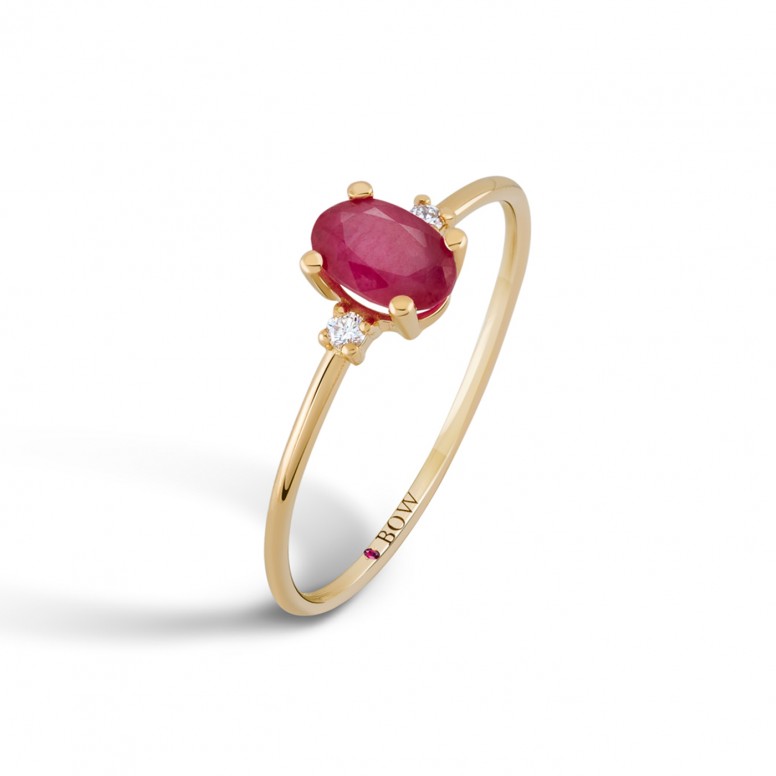 Ring Stella 18K Gold Ruby and Diamonds