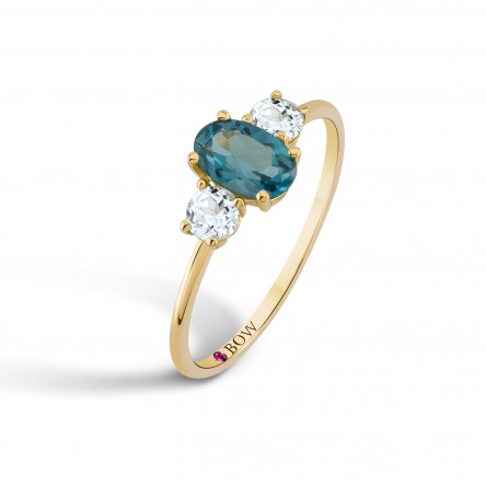 Ring Lily 18K Gold London Blue and Topaz Ring Lily 18K Gold London Blue and Topaz