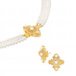 Ophelia Pearls Golden Necklace and Earrings Set
