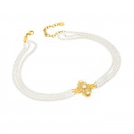 Ophelia Pearls Golden Necklace and Earrings Set