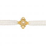 Ophelia Pearls Golden Necklace and Earrings Set