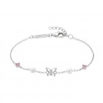 Pulsera Butterfly & Pearls Silver