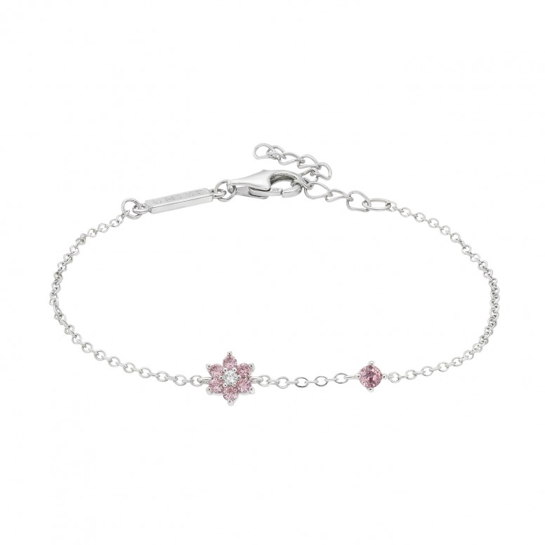 Pulsera Pink Flower Silver