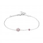 Pulsera Pink Flower Silver
