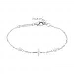 Pulsera Cross & Pearls Silver