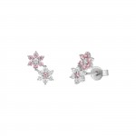 Pendientes Two Flowers Silver