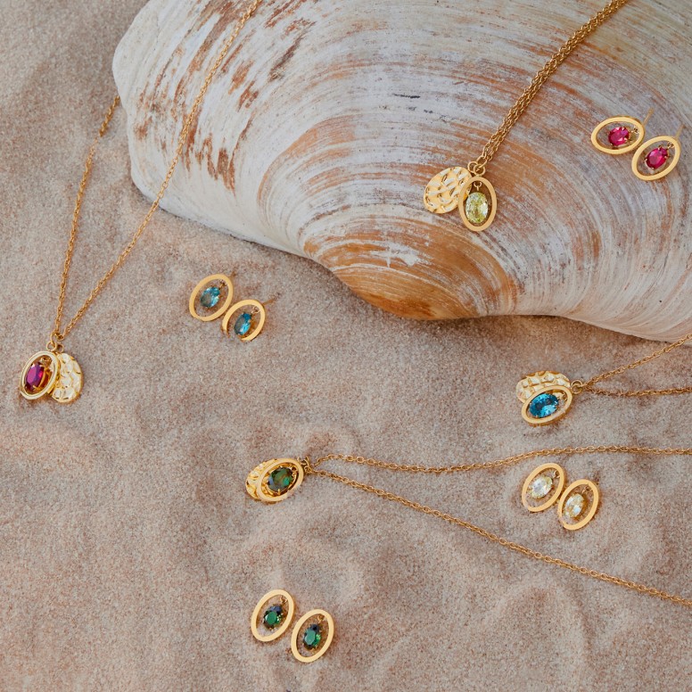 Conjunto Colar e Brincos Birthstone July - Passion