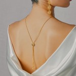 Elena Brilliance Long Golden Necklace