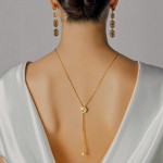 Elena Brilliance Long Golden Necklace