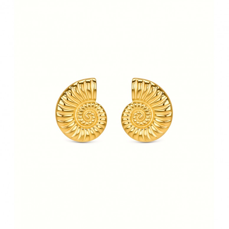 Coral Pearl Golden Earrings