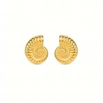 Coral Pearl Golden Earrings