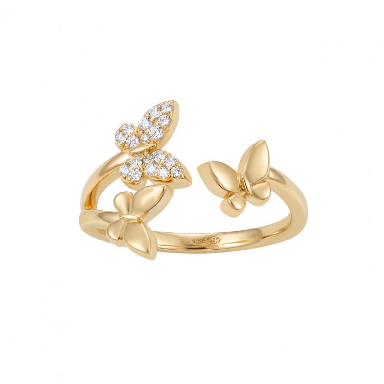 Anillo Matchy Tres Mariposas Abierto