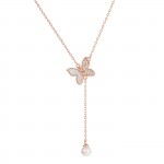 Love in Rose Butterfly and Pearl Necklace